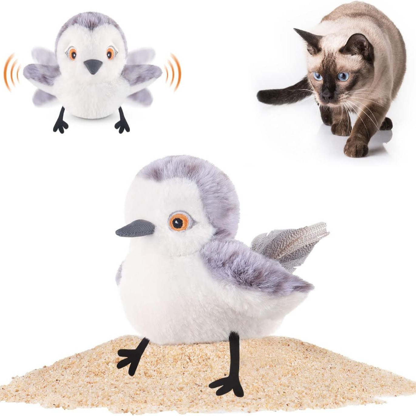 Interactive Flapping Bird Cat Toy – USB Rechargeable Plush Pet Enrichment Toy