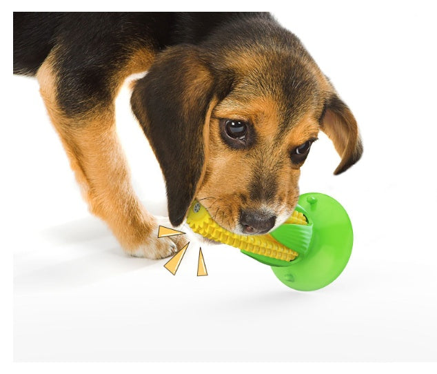 Axe-Proof Suction Cup Corn Toy - Indestructible Floating Dog Toy for Aggressive Chewers | Hands-Free Play