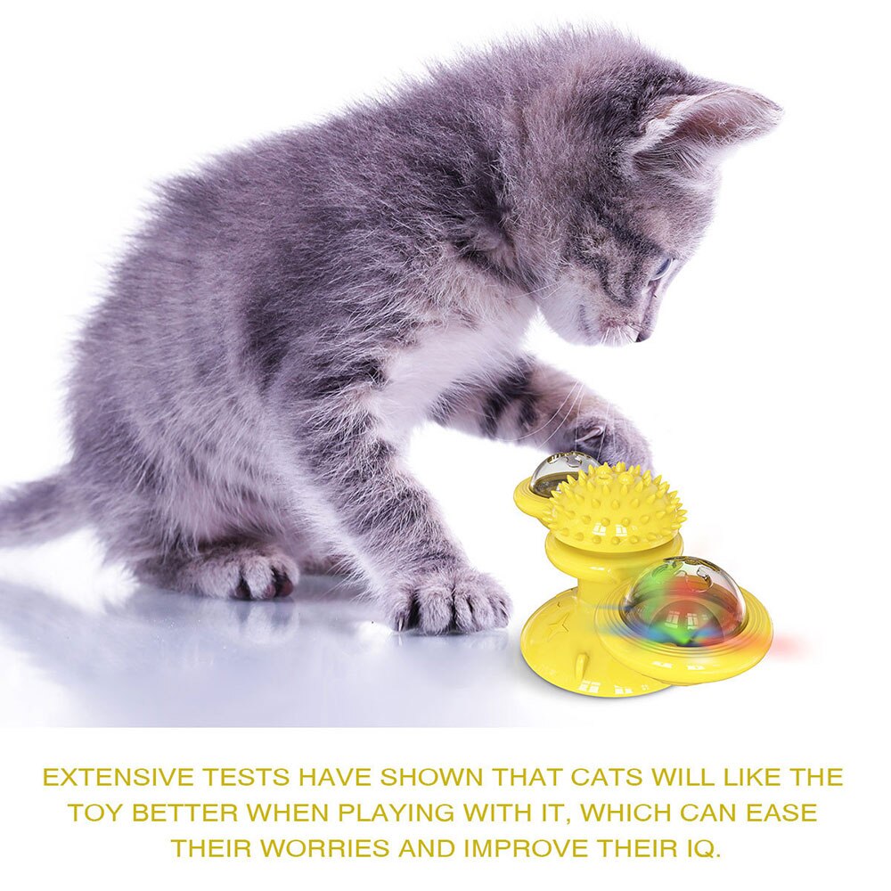 Cat Rotating Windmill Toys Itch Scratching Device Teeth Shining Toy