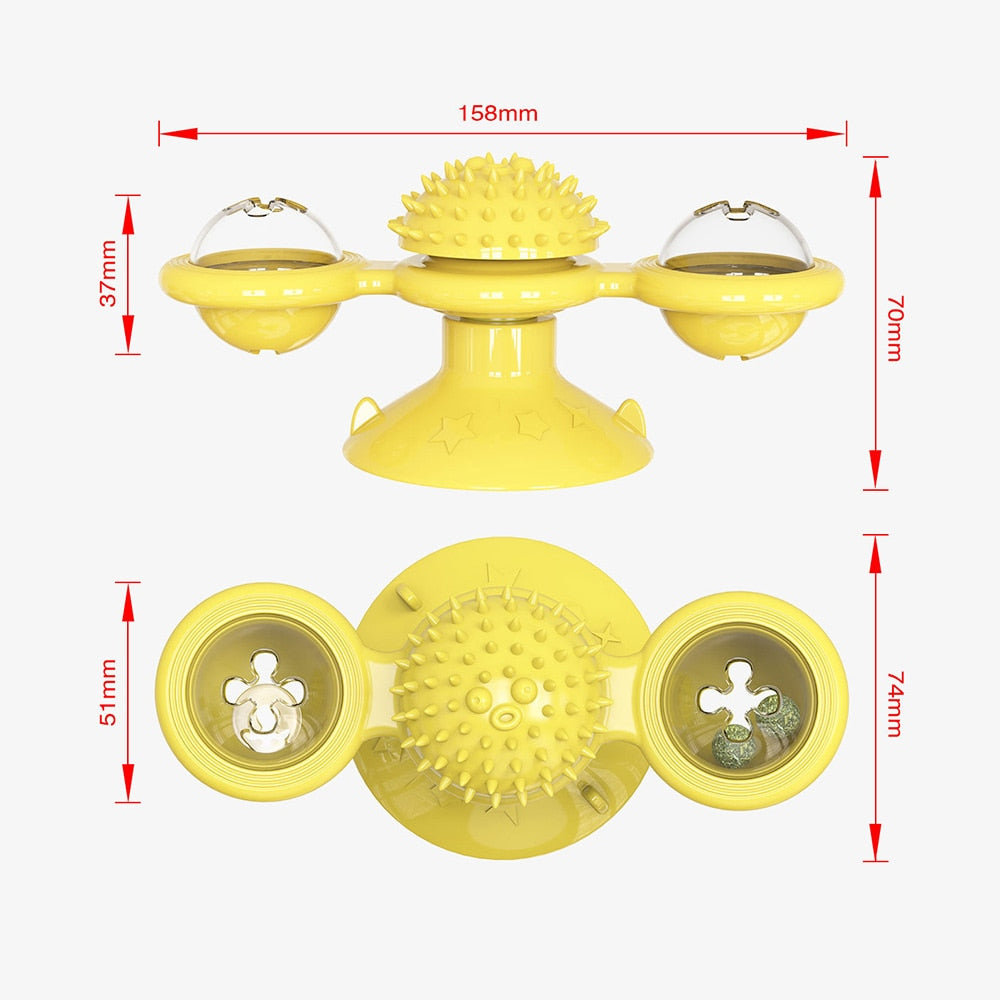 Cat Rotating Windmill Toys Itch Scratching Device Teeth Shining Toy