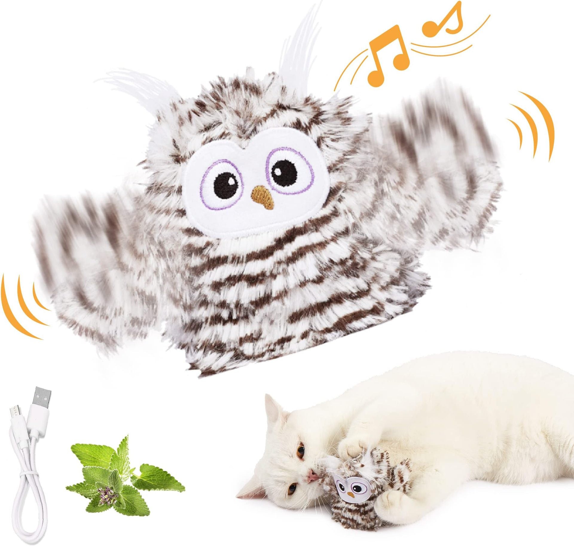 Interactive Flapping Bird Cat Toy – USB Rechargeable Plush Pet Enrichment Toy