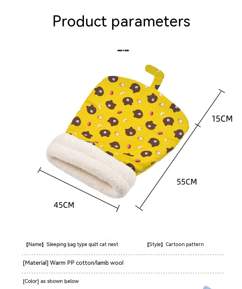 Pet Sleeping Bag Lambswool Thickened Cat & Dog Nest