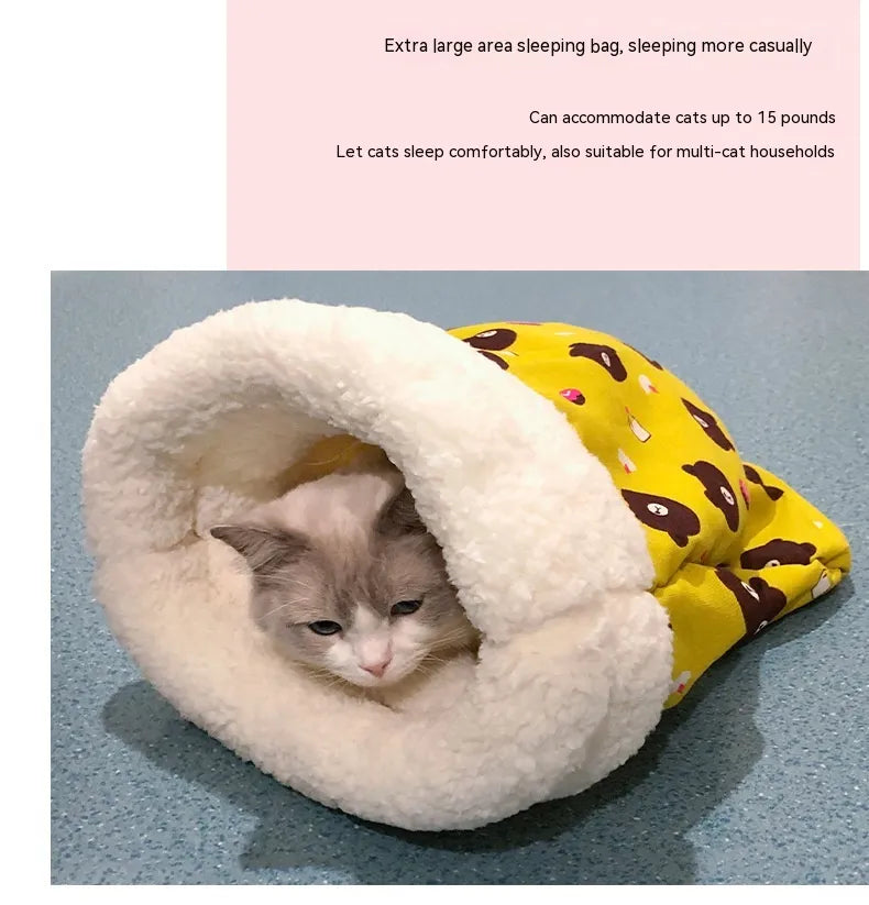 Pet Sleeping Bag Lambswool Thickened Cat & Dog Nest