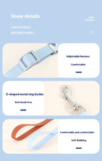 Flower Designed Vest-style Chest Strap Dog & Cat Leash