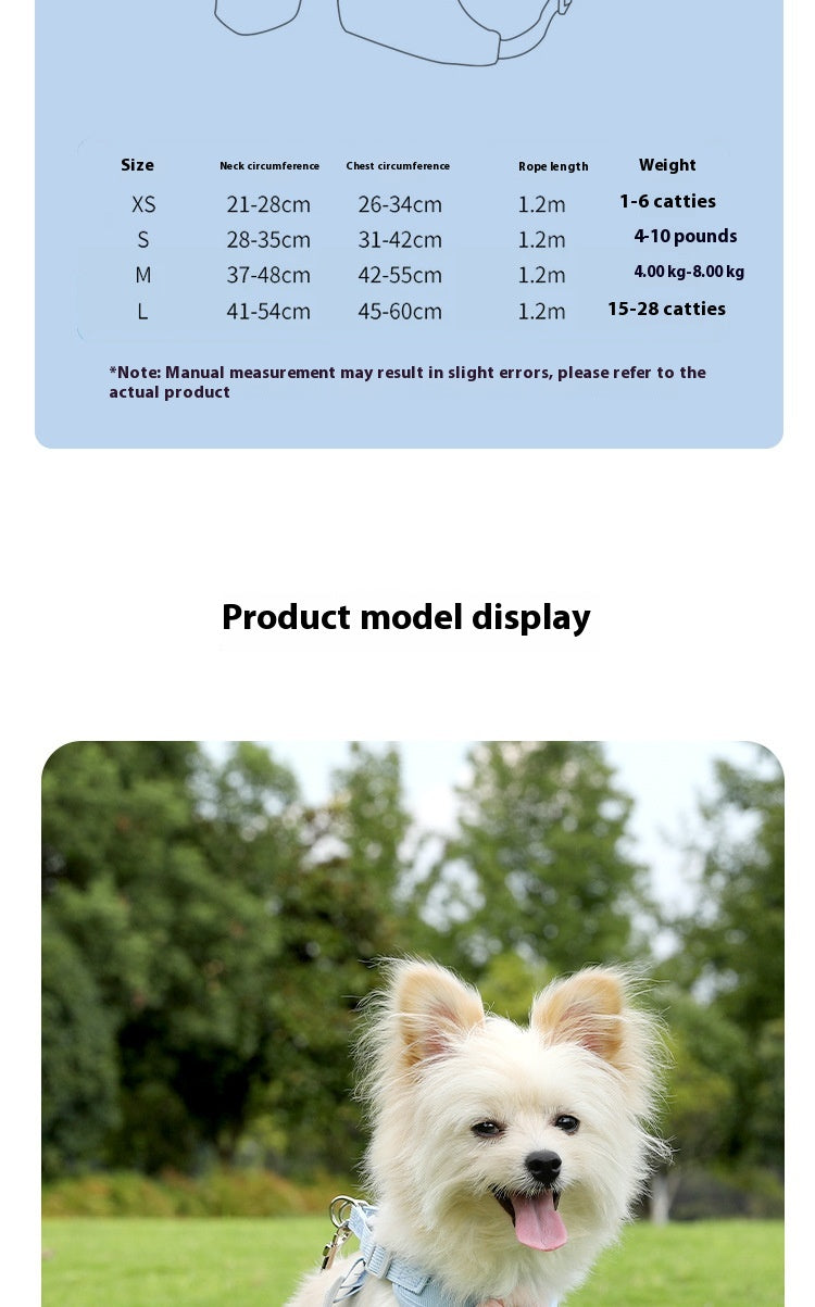 Flower Designed Vest-style Chest Strap Dog & Cat Leash