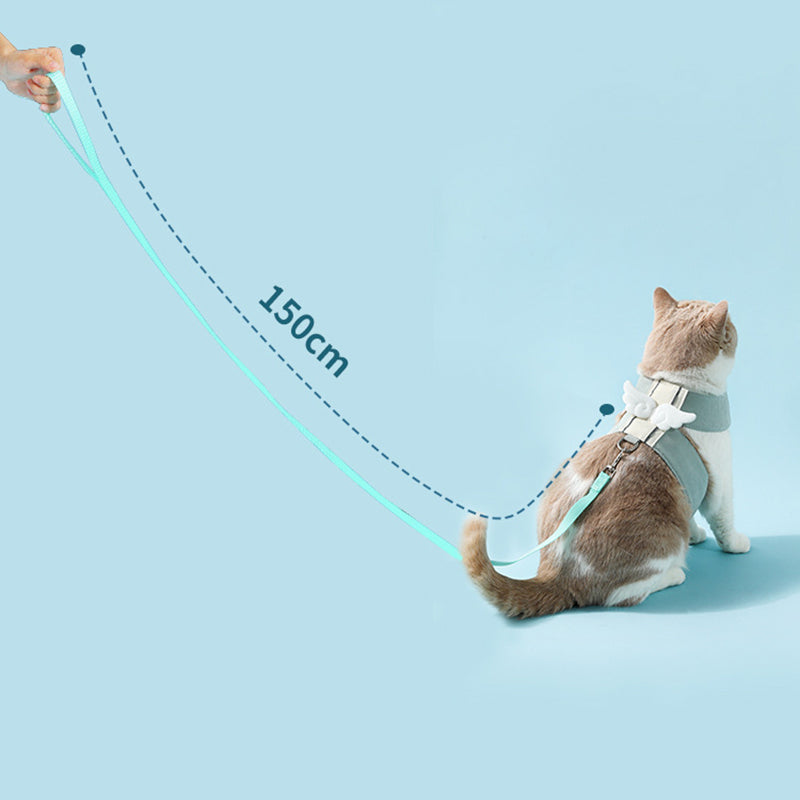 Adjustable Angel Wings Cat Leash Set