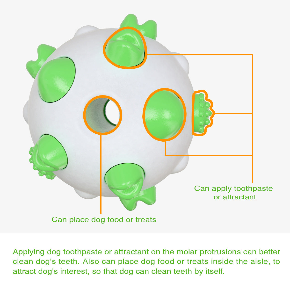 Dual-Material Ball & Molar Rod - Indestructible Dog Chew Toy for Aggressive Chewers | Dental Cleaning & Treat Dispenser