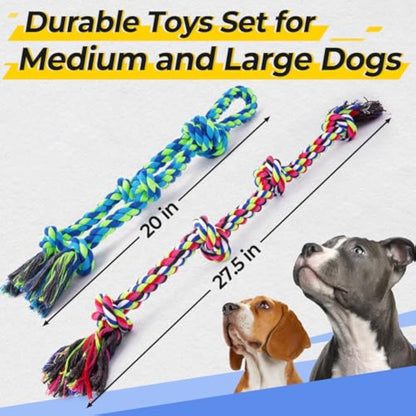 Heavy Duty Tug Rope Toy - Cotton Rope for Interactive Play & Bonding | For All Dog Sizes