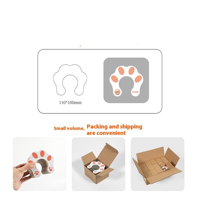 Magnetic Cat Scratching Round Board With Playing Ball