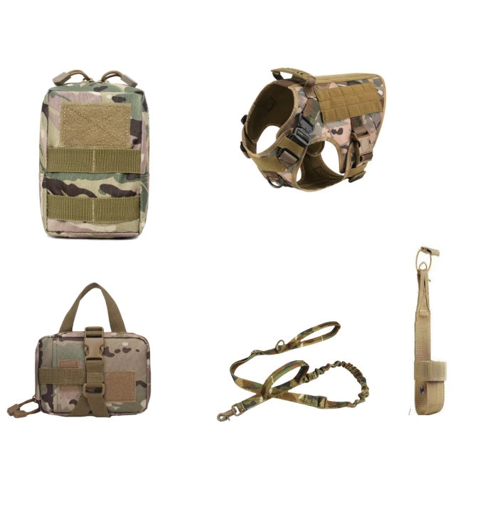 Military Tactical Dog Harness with Metal Buckles & Handle