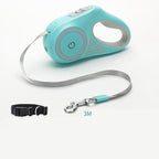 Retractable Dog Leash with LED Spotlight & Emergency Light Traction Rope