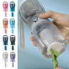 Portable 3-in-1 Pet Bottle – Water, Food & Poop Bag Dispenser