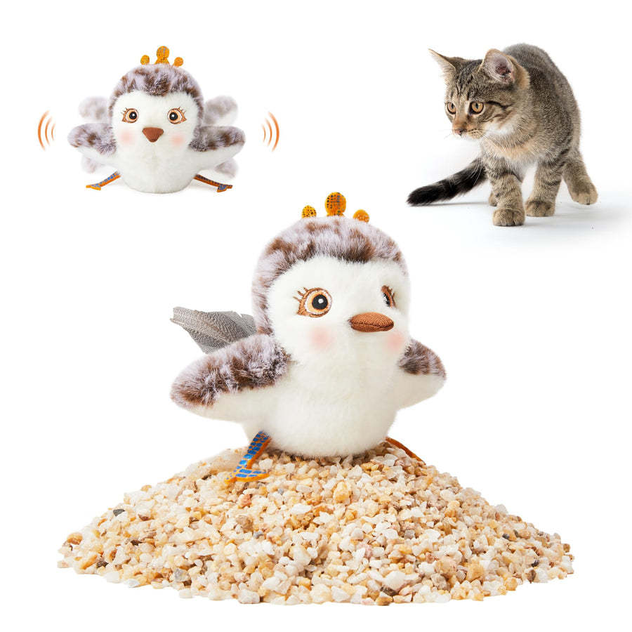 Interactive Flapping Bird Cat Toy – USB Rechargeable Plush Pet Enrichment Toy