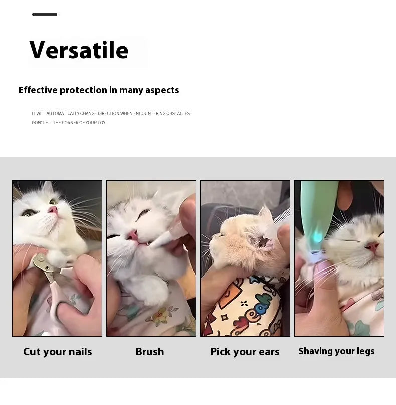 Foldable Pet Grooming Cloth – Ear Cleaning, Massage & Hygiene Towel for Cats & Dogs