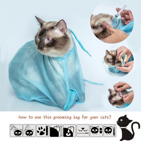 Cat Grooming Adjustable Multifunctional Polyester Bag
