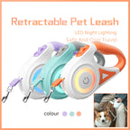 Retractable Dog Leash with LED Spotlight & Emergency Light Traction Rope