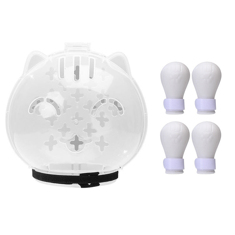 Cat Transparent Muzzle with Breathable Hood Anti-Scratch & Bite