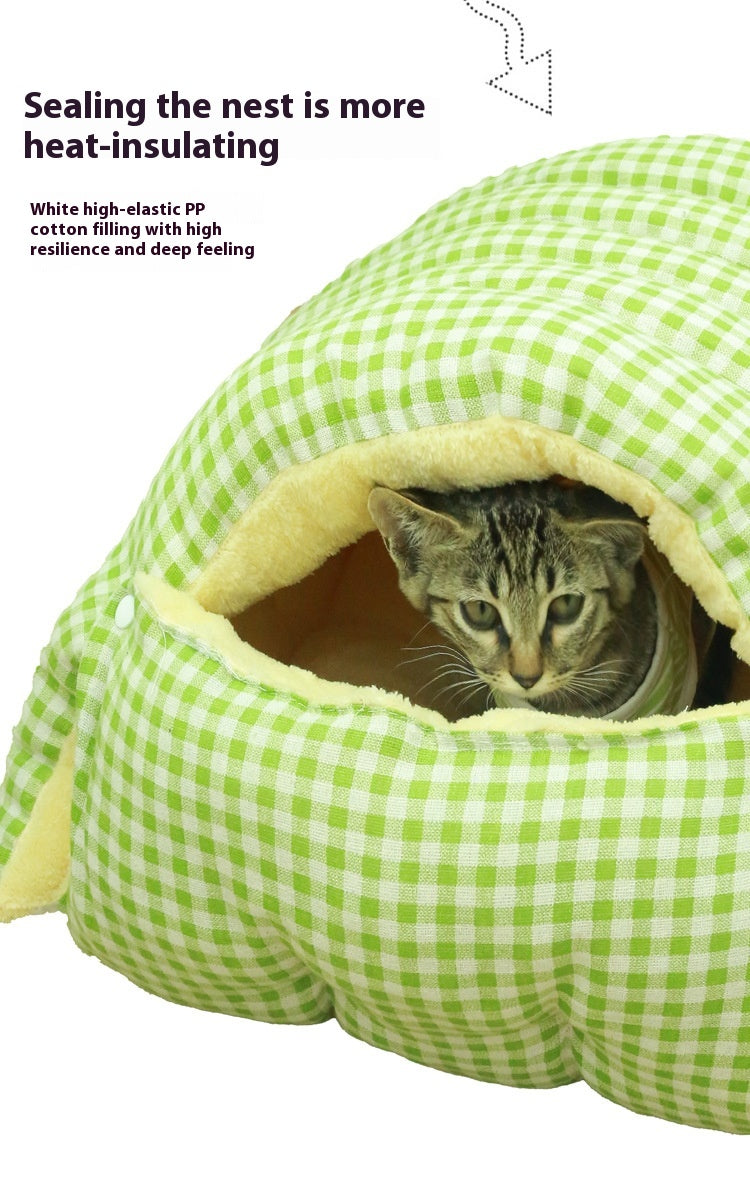 Privacy Enclosed Pets House Nest – Warm, Cozy &amp; Washable Pet Bed
