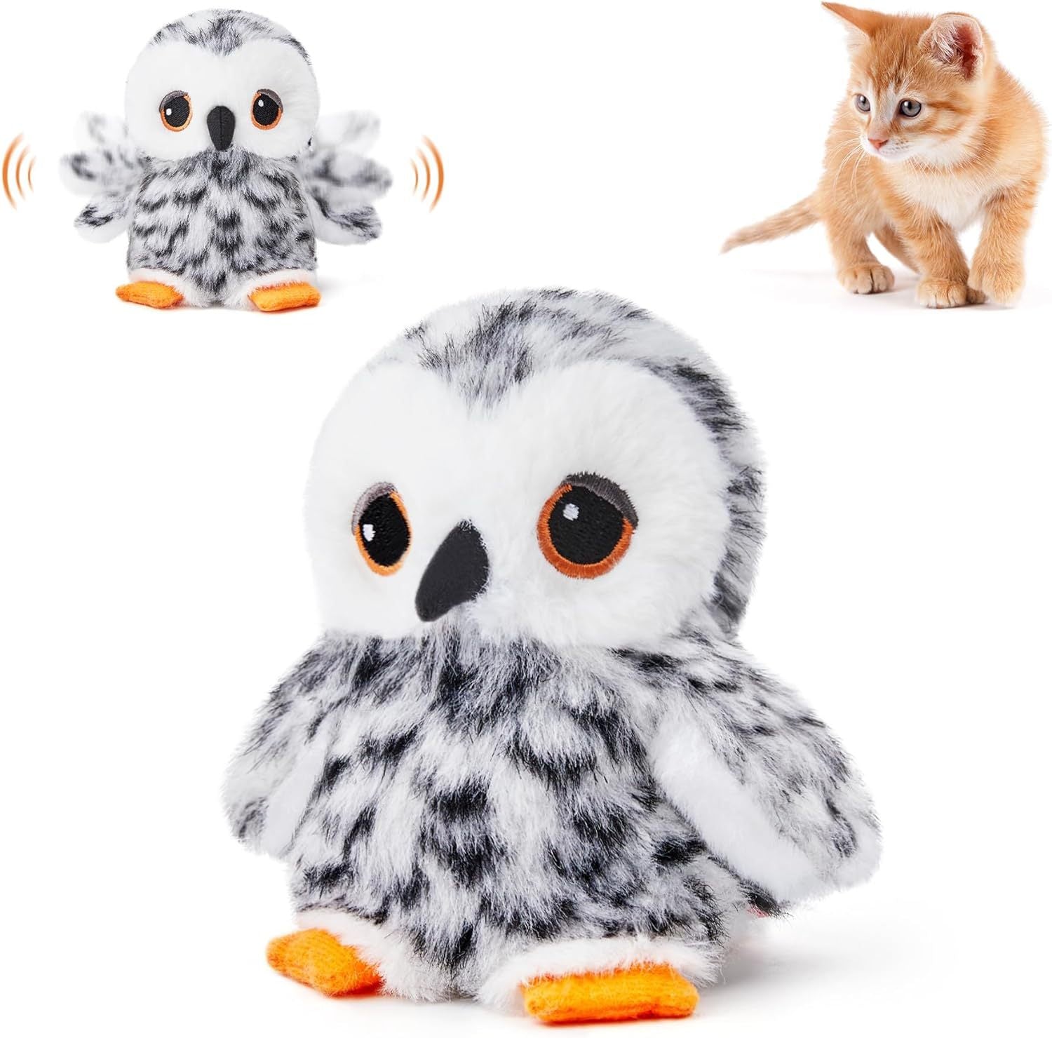 Interactive Flapping Bird Cat Toy – USB Rechargeable Plush Pet Enrichment Toy