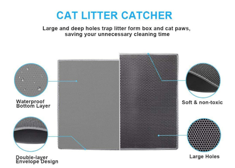 Double Layer Cat Litter Mat – Waterproof Honeycomb EVA Easy Clean Trapper