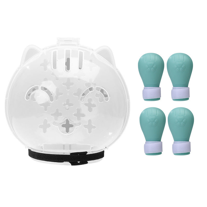 Cat Transparent Muzzle with Breathable Hood Anti-Scratch & Bite