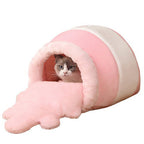 Yellow Honey Pot Cat Bed Cave – Cozy Indoor Cat Hideaway
