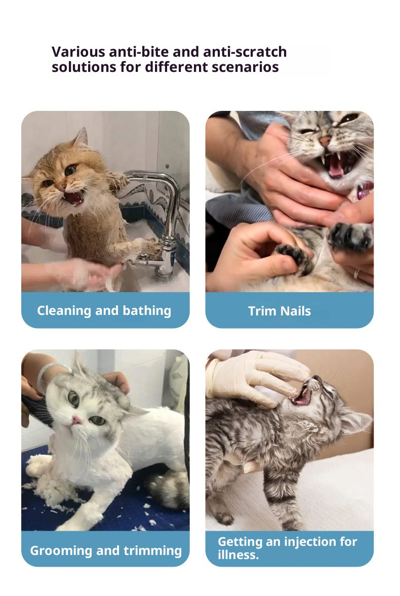 Cat Transparent Muzzle with Breathable Hood Anti-Scratch & Bite