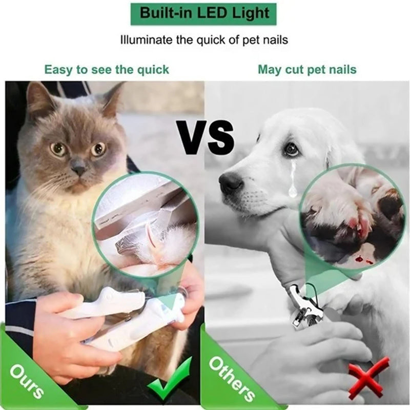 LED Pet Nail Clipper – Safe Stainless Steel Dog & Cat Grooming