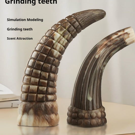 Ox Horn TPU Chew Toy - Primal Instinct Toy for Strong Dogs | Heavy-Duty 243g for Power Chewers