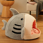 Cosy And Soft Hideout House For Cats With Shark Kennel Mattress Bed