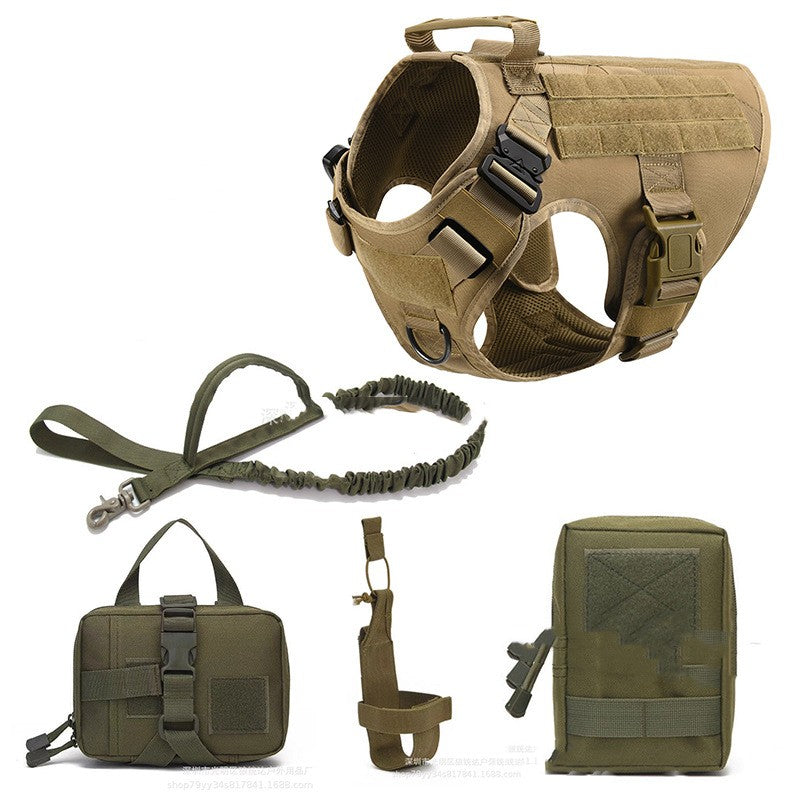 Military Tactical Dog Harness with Metal Buckles & Handle