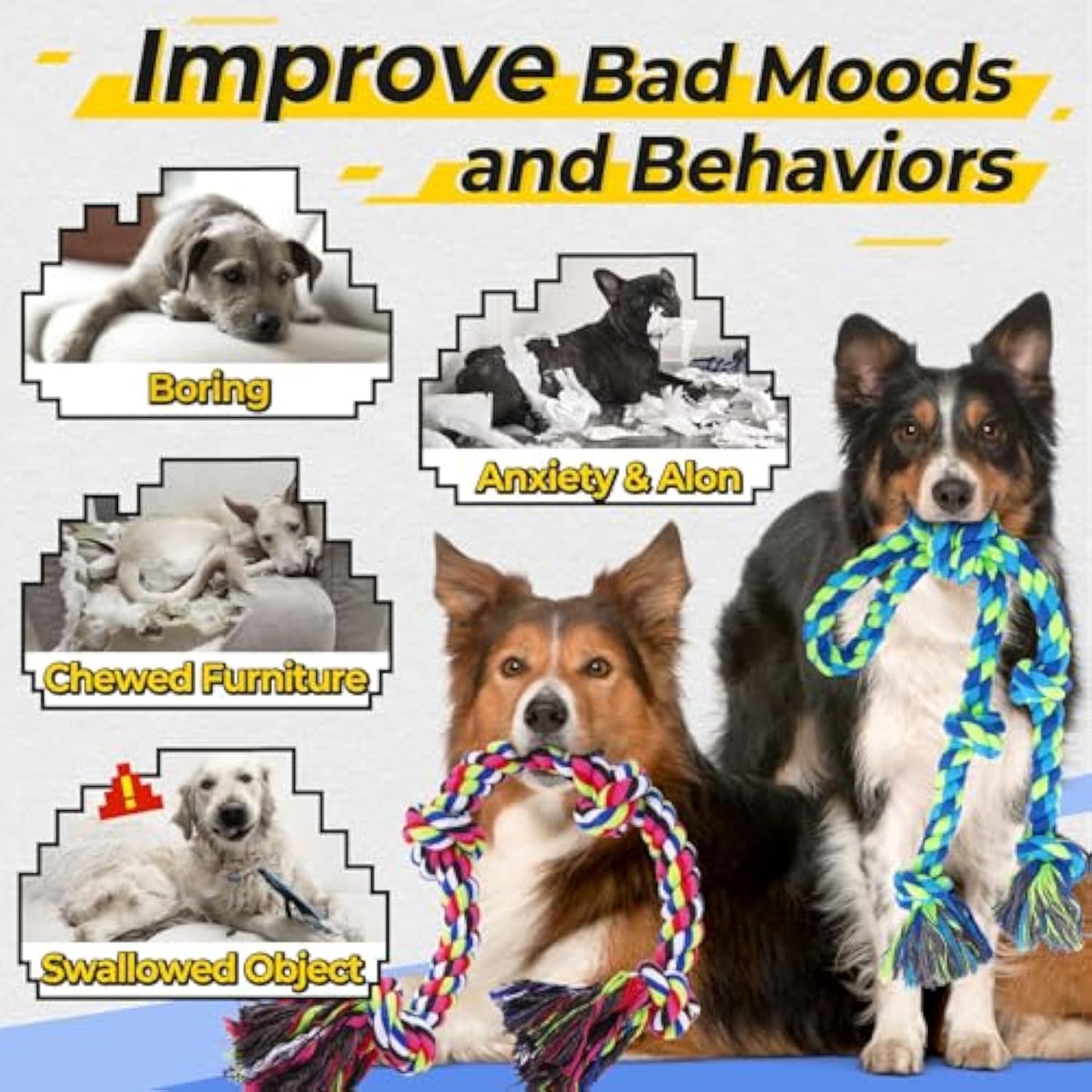 Heavy Duty Tug Rope Toy - Cotton Rope for Interactive Play & Bonding | For All Dog Sizes