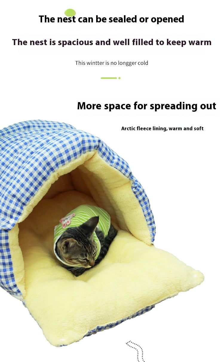 Privacy Enclosed Pets House Nest – Warm, Cozy &amp; Washable Pet Bed