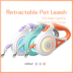 Retractable Dog Leash with LED Spotlight & Emergency Light Traction Rope