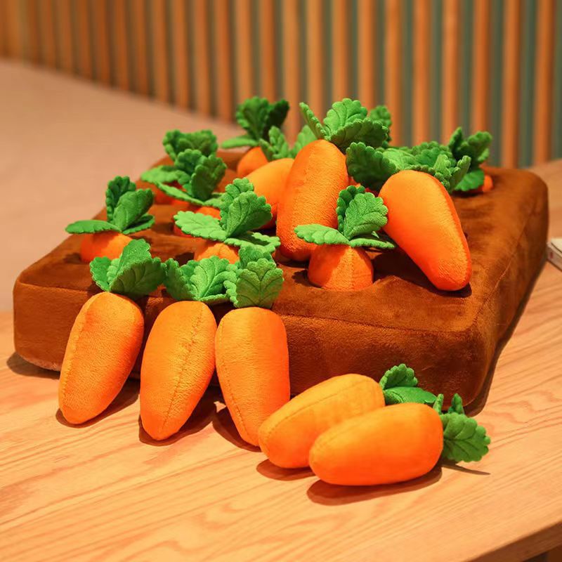 Carrot Plush Toy Vegetable Chew Toy For Dogs