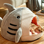 Cosy And Soft Hideout House For Cats With Shark Kennel Mattress Bed