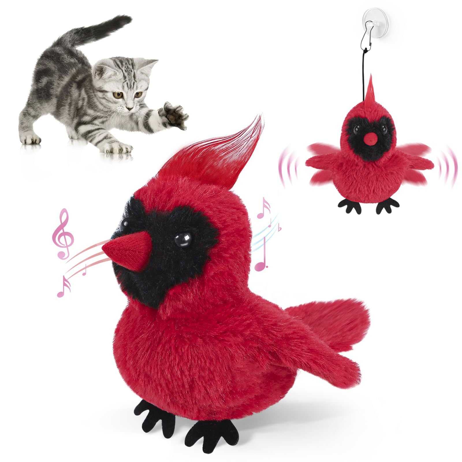Interactive Flapping Bird Cat Toy – USB Rechargeable Plush Pet Enrichment Toy