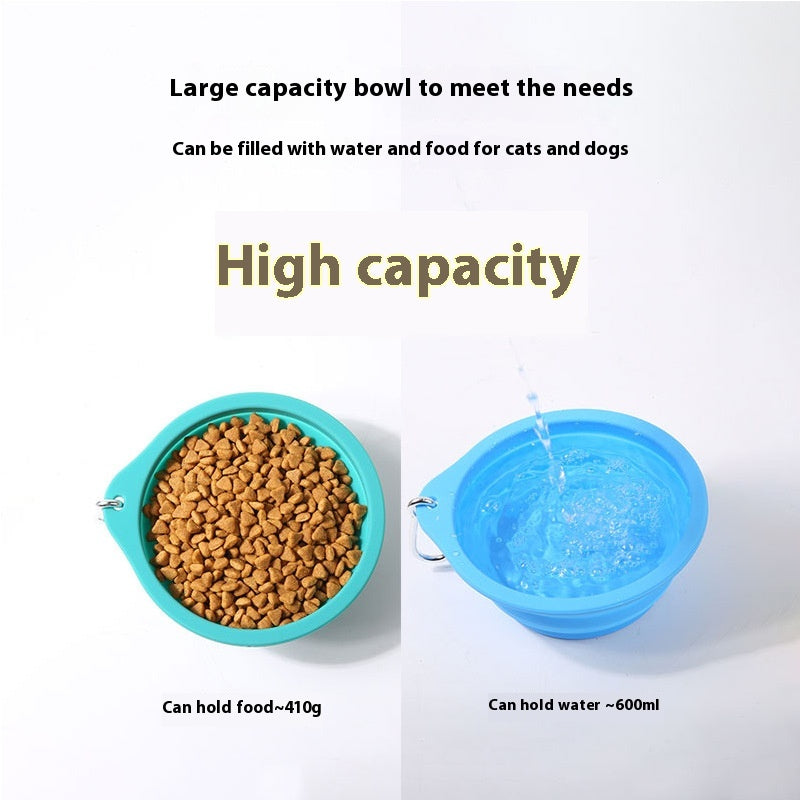 Outdoor Travel Light Dog Folding Bowl Silicone Drinking And Eating