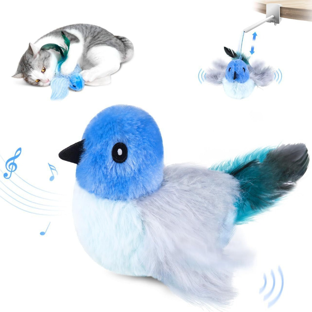 Interactive Flapping Bird Cat Toy – USB Rechargeable Plush Pet Enrichment Toy