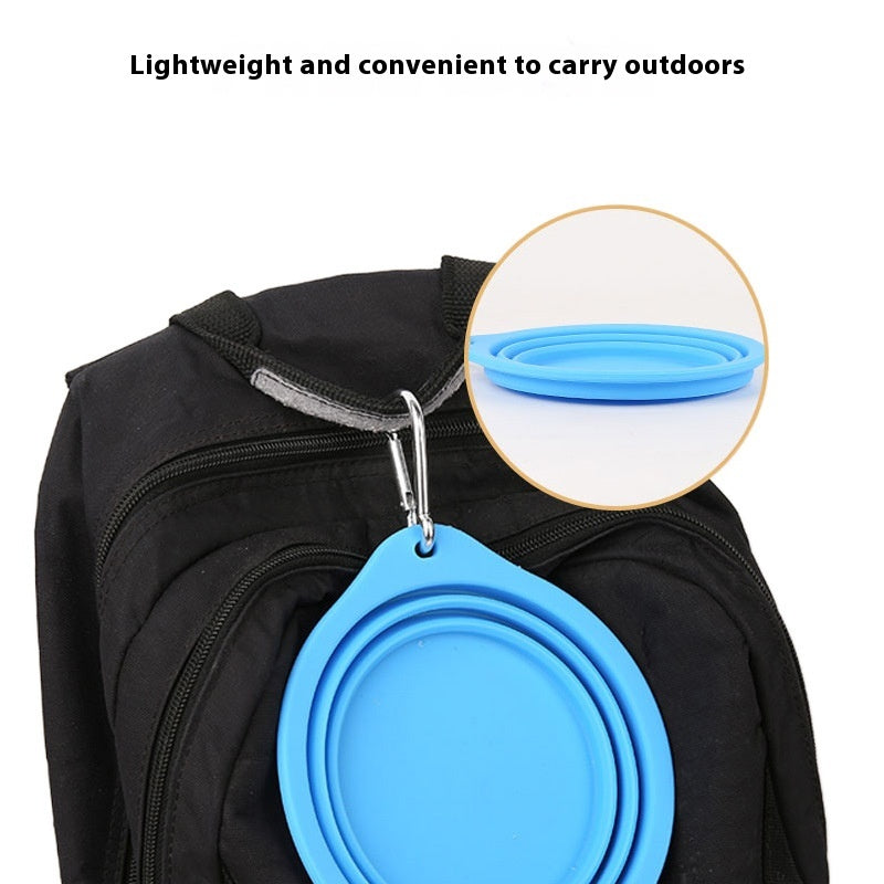 Outdoor Travel Light Dog Folding Bowl Silicone Drinking And Eating
